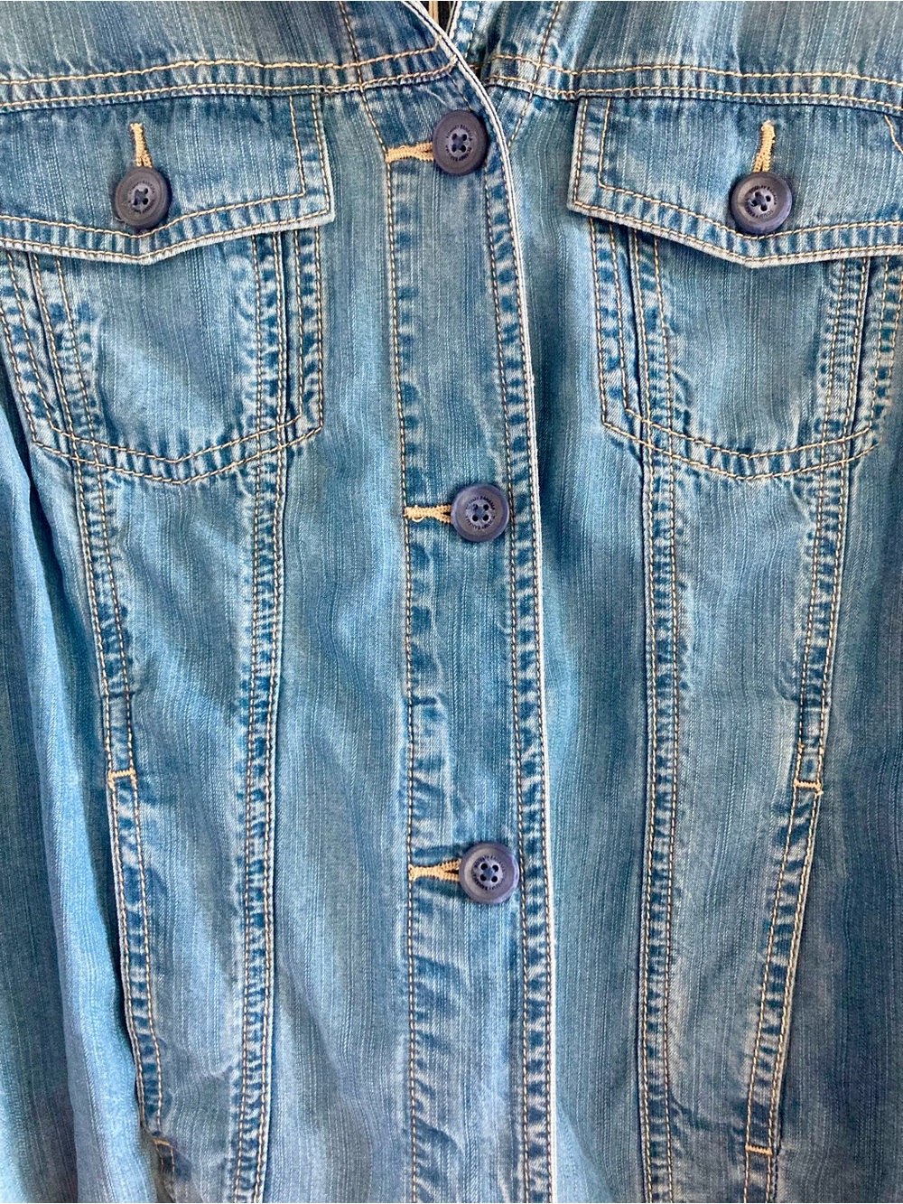 Tommy Bahama Light Blue Denim Jacket/shirt - Picture 3 of 8